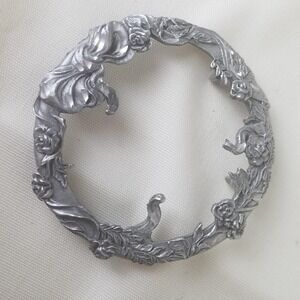 Rawcliffe Pewter Lid Potpourri Jar cover Trinket Flowers Garden motif 1996